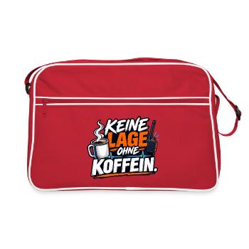 Keine Lage Ohne Koffein - Retro Tasche - Rot/Weiß - Vorne