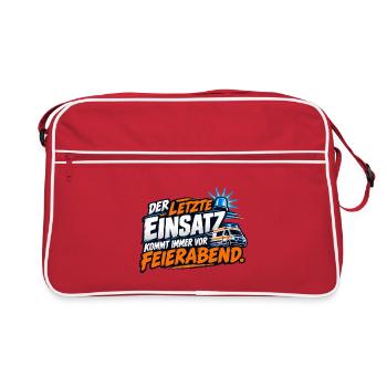Letzter Einsatz Feierabend - Retro Tasche - Rot/Weiß - Vorne
