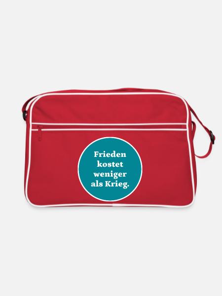 Frieden kostet weniger als Krieg - Retro Tasche - Rot/Weiß