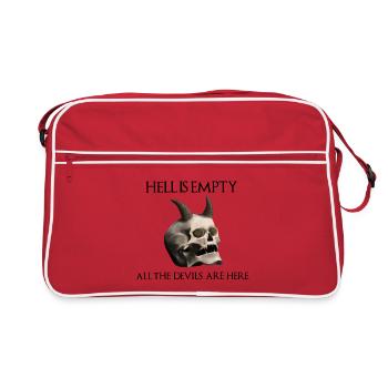 Hell is empty all the devils are here - Totenkopf - Retro Tasche - Rot/Weiß - Vorne
