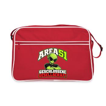 Area 51 – Geschlossene Gesellschaft - Retro Tasche - Rot/Weiß - Vorne