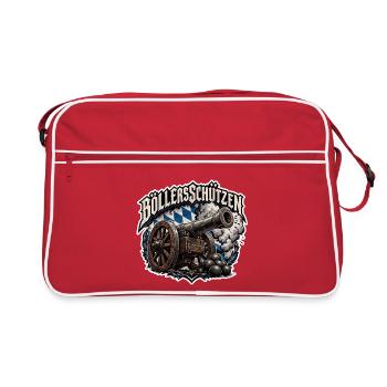 Böllerschützen Kanone  - Retro Tasche - Rot/Weiß - Vorne