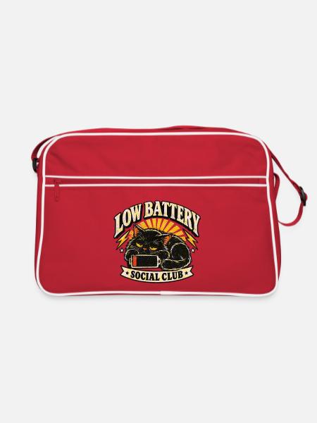Low Battery Social Club - Retro Tasche - Rot/Weiß