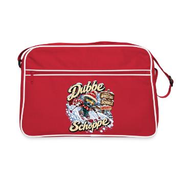 Dubbe Schoppe Abfahrt – Après-Ski Pfalz - Retro Tasche - Rot/Weiß - Vorne