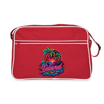 Neon Insel Sunset Relax - Retro Tasche - Rot/Weiß - Vorne