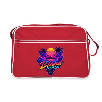 Insel Neon Retro Sunset - Retro Tasche - Rot/Weiß - Vorne