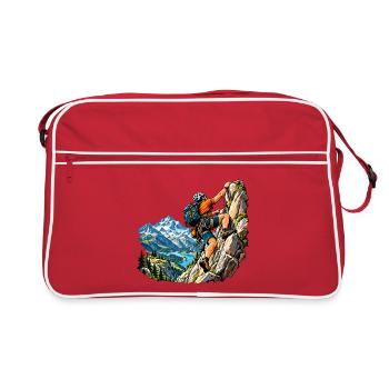Kletter Abenteuer für Bergsteiger - Retro Tasche - Rot/Weiß - Vorne