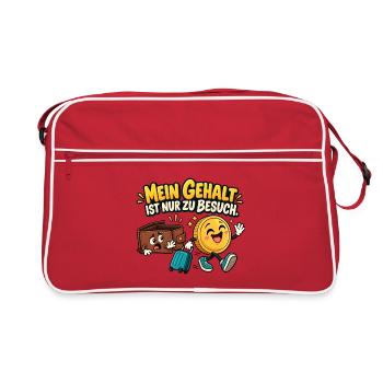 Gehaltsbesuch Geld trifft Spaß - Retro Tasche - Rot/Weiß - Vorne