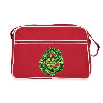 Smaragdgrüner Schlangenstern - Retro Tasche - Rot/Weiß - Vorne