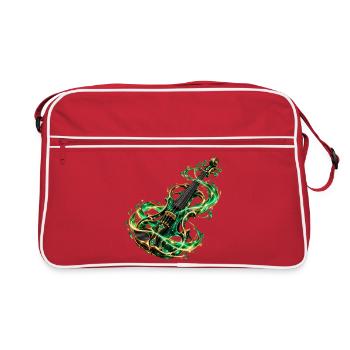Smaragdgrüne Arkane Violine - Retro Tasche - Rot/Weiß - Vorne