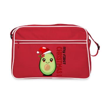Mein erstes Weihnachten, Avocado Baby - Retro Tasche - Rot/Weiß - Vorne