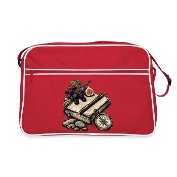 Botanisches Reisebuch - Retro Tasche - Rot/Weiß - Vorne