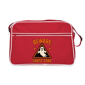 Vorsicht vor Ghost Zone-Schild - Retro Tasche - Rot/Weiß - Vorne