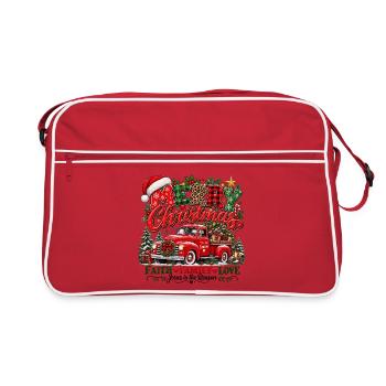 Vintage-Weihnachts-Roter Lastwagen - Retro Tasche - Rot/Weiß - Vorne