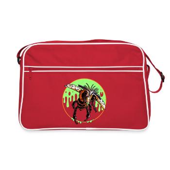 Halloween Bee (Version ohne Text) - Retro Tasche - Rot/Weiß - Vorne