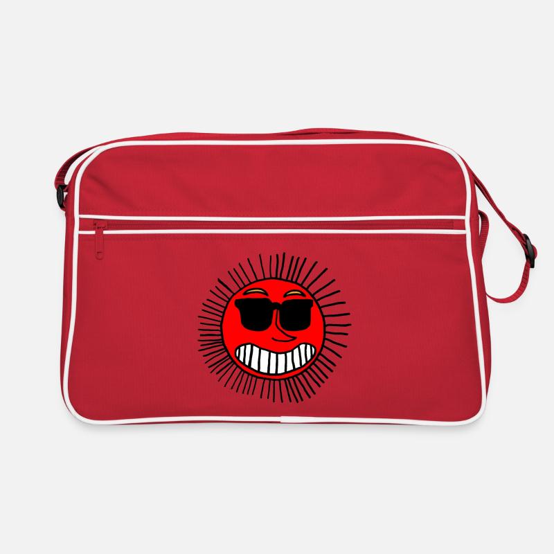 Lächelnde Sonne mit Brille Retro Tasche