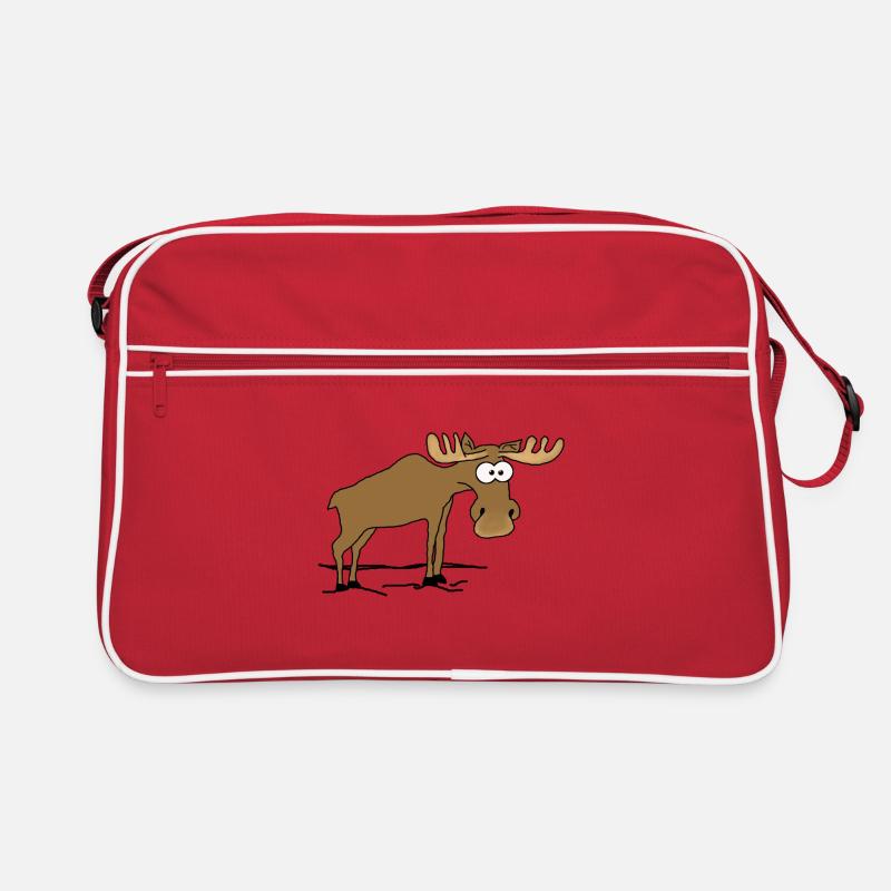 Elch - Retro Tasche - Rot/Weiß
