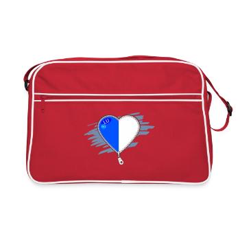 Coeur ville canton Lucerne Suisse - Sac Retro - rouge/blanc - Devant