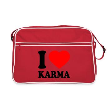 I love karma - Retro Tasche - Rot/Weiß - Vorne
