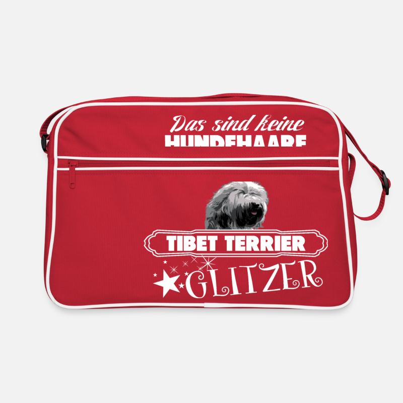 TIBET TERRIER - Retro Tasche - Rot/Weiß