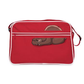 Schlafender Bär - Retro Bag - red/white - Front