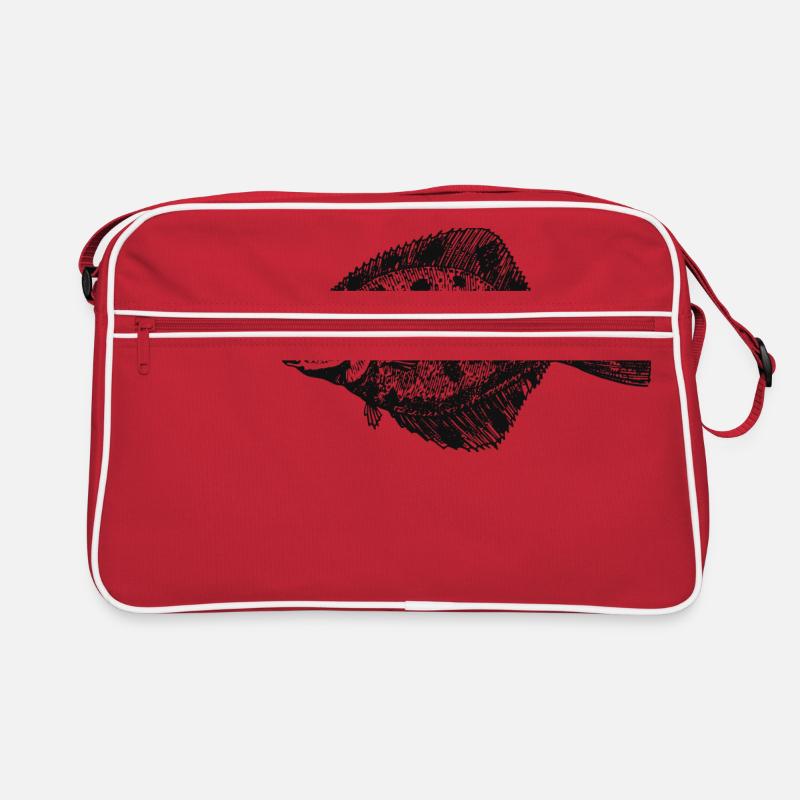 flunder-fisch-01 - Retro Tasche - Rot/Weiß