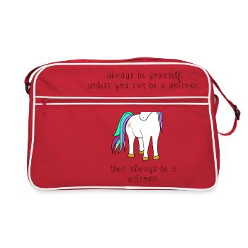 always be yourself. - Retro Bag - red/white - Front