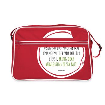 Depression Pizza - Retro Tasche - Rot/Weiß - Vorne