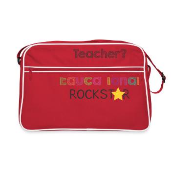 Professeur je préfère le terme T-shirt de professeur d'éducation - Sac Retro - rouge/blanc - Devant