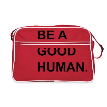 Soyez un bon humain. - Sac Retro - rouge/blanc - Devant