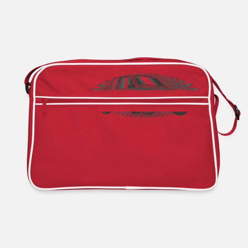 205 vintage stamp - Retro Bag - red/white