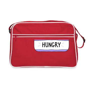 Bonjour j'ai faim, T-shirt drôle - Sac Retro - rouge/blanc - Devant