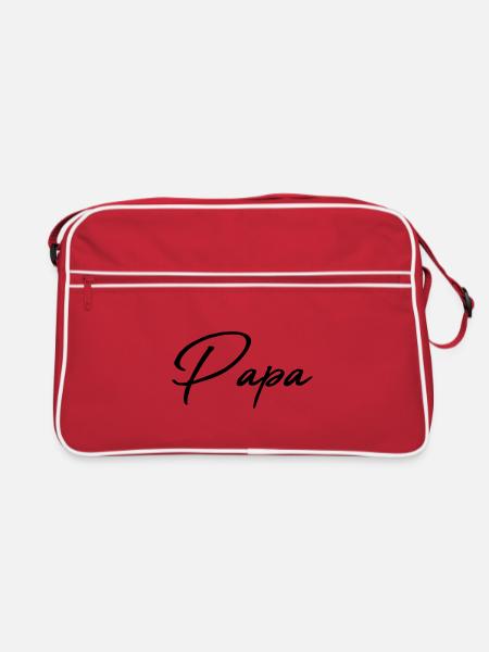 DAD. FATHER'S DAY. HAPPY FATHER'S DAY. HAPPY BIRTHDAY. - Retro Bag - red/white - Front