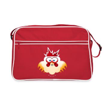 Cockerel Rooster - Retro Bag - red/white - Front
