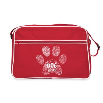 dog lover paw - Retro Tasche - Rot/Weiß - Vorne