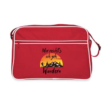 Mir reicht's ich geh Wandern Wander Spruch lustig - Retro Tasche - Rot/Weiß - Vorne