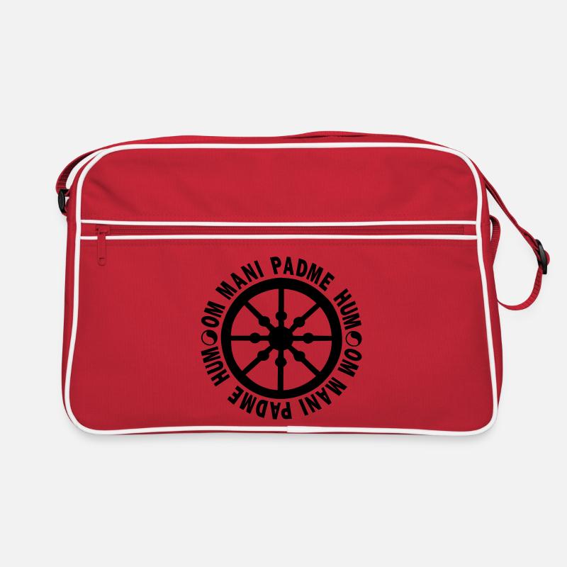 lebensrad mit mantra "om mani padme hum" Retro Tasche