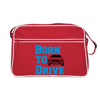 MB W123 , Born to drive ...(25) - Retro Tasche - Rot/Weiß - Vorne