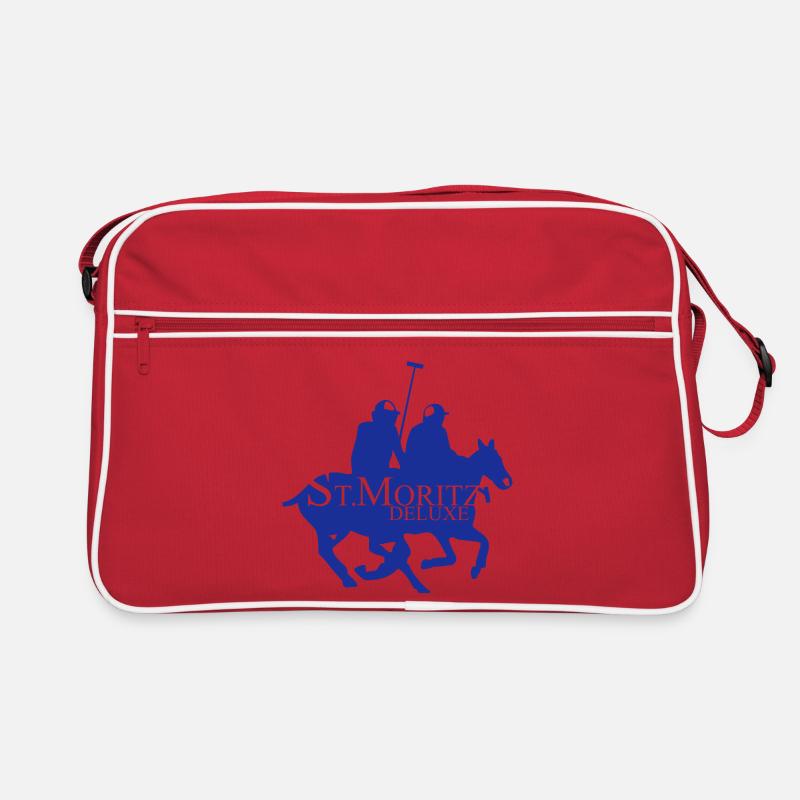 St-Moritz-Motiv 1 - Retro Tasche - Rot/Weiß