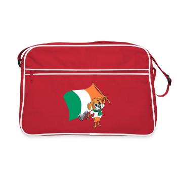 Irlande fan chien - Sac Retro - rouge/blanc - Devant
