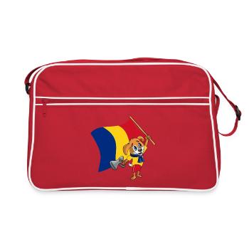 Roumanie Fan chien - Sac Retro - rouge/blanc - Devant