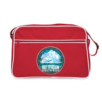 Paysage urbain de Rotterdam avec coordonnées - Sac Retro - rouge/blanc - Devant