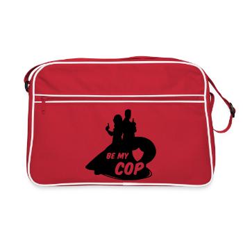 flic police policier profession amour cadeau rengaine - Sac Retro - rouge/blanc - Devant