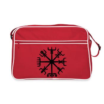 Viking Vegvisir symbol - Viking signposts - Retro Bag - red/white - Front