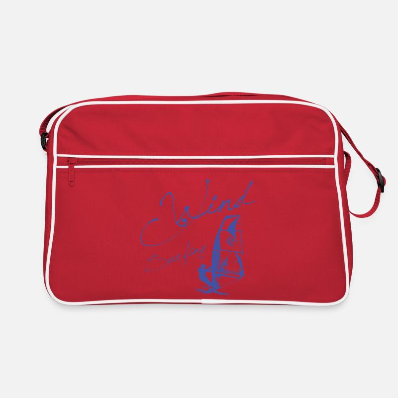 WINDSURFING - SURFER WINDSURFER Geschenk - Retro Tasche - Rot/Weiß