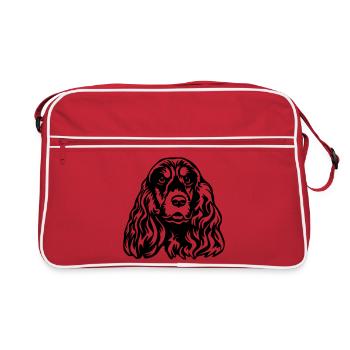 Cocker Spaniel tête - Sac Retro - rouge/blanc - Devant