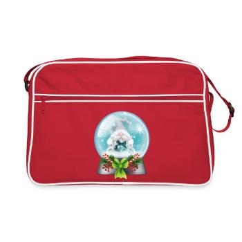 Snow Globe Santa with Candy Canes - Retro Bag - red/white - Front