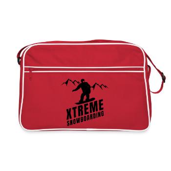 ski, snowboard, skieur, sports d'hiver - Sac Retro - rouge/blanc - Devant