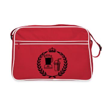Smoothie Mixer Mixer in Lorbeerkranz und Krone - Retro Tasche - Rot/Weiß - Vorne