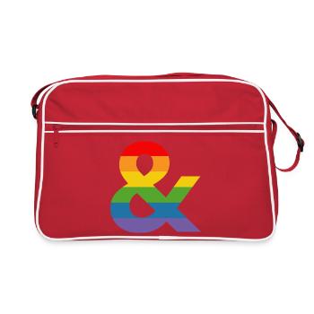 LGBT Rainbow Tshirt and LGBT lgbtqi queer - Retro Tasche - Rot/Weiß - Vorne